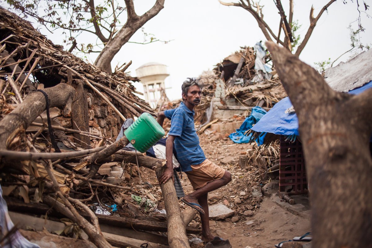 Aftermath of Cyclone Hudhud in Visakhapatnam, India