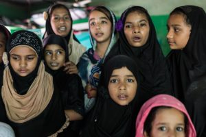 Students read prayers towards the end of the day’s classes at a madarsa in Chikhlada, Dhar, Madhya Pradesh. September 10, 2017.