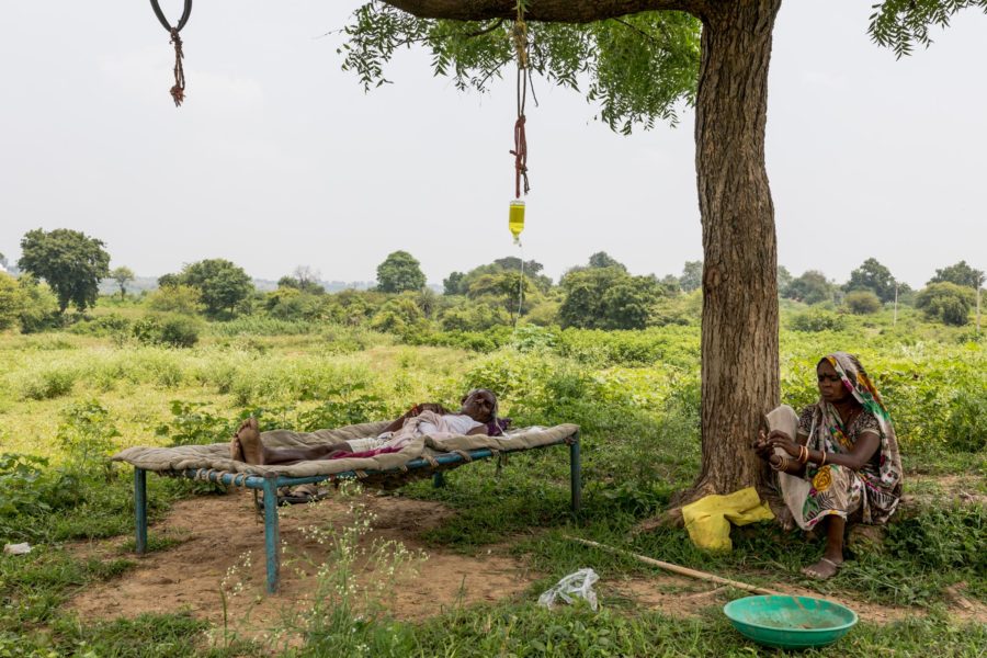 Waters Close Over Us | | Harsha Vadlamani Sitaram Semliya (65) is on IV fluids to treat his jaundice and viral infection. Semliya and his wife Sajanbai (55), farm workers from Segaon in Dhar, Madhya Pradesh, are unable to make a living for the past eight days and may soon lose their home to the dam's flooding backwaters. September 08, 2017.