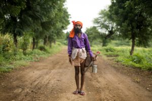 Lahidas Kanes, 32, was a policeman before he left home two years ago and embarked on the Parikrama, a 2,600-km circular journey around the Narmada from its birthplace in Amarkantak to the sea and back. He was walking back to Amarkantak--which could take another year--when he was photographed in the hills near Dehar, Dhar, Madhya Pradesh. The rising backwaters of the dam are expected to drown most of the places and shrines associated with the Parikrama. September 11, 2017.