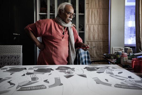 Portrait of Thota Vaikluntam in his studio n Hyderabad by photographer Harsha Vadlamani.