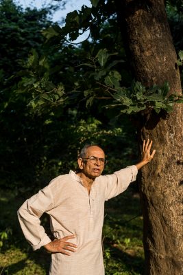 Portrait of Madhav Gadgil, Indian ecologist, academic, writer, columnist and the founder of the Centre for Ecological Sciences, photographed by Indian portrait photographer Harsha Vadlamani in Mendha-Lekha village in Gadchiroli, Maharashtra, India for Scientific American magazine.