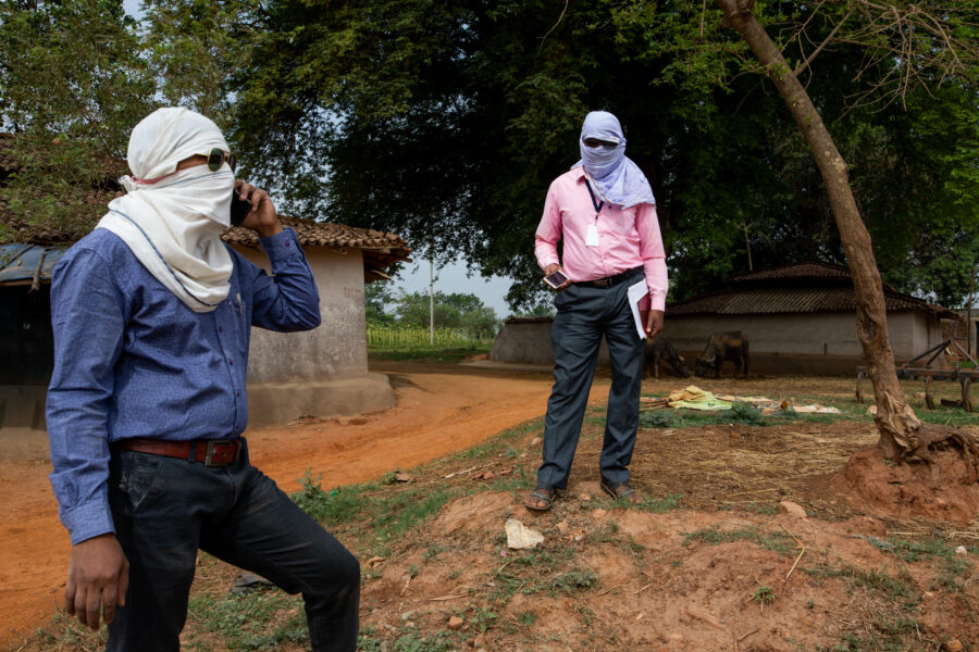 Sachin Kumar Gupta, 39, and Sivil Sarjan Paikra, 60, are both teachers who were part of a contact-tracing team in Batauli in Surguja, Chhattisgarh. May 25, 2021.