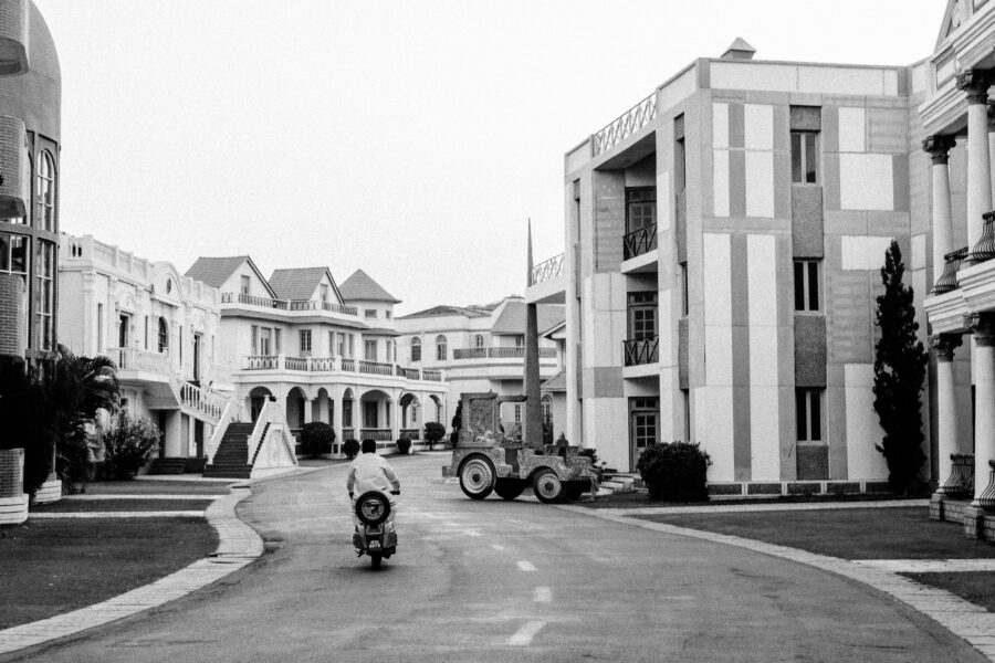 Film sets at Ramoji Film City, the largest film studio complex in the world, in Hyderabad. December 2012.