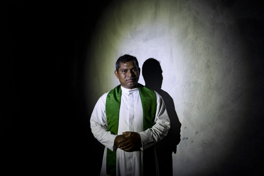 Father Kumuda Badaseph, 34, from the Roman Catholic Church in Rajingtal in Odisha, India.